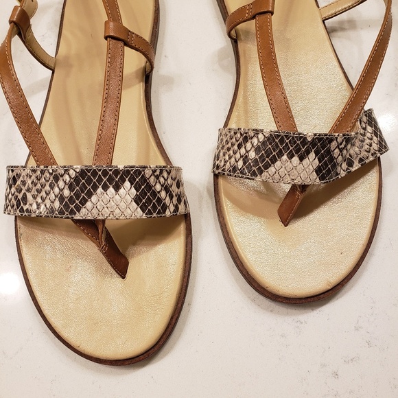 Via Spiga | Snakeskin Genuine Leather Sandals 7 - Picture 2 of 8